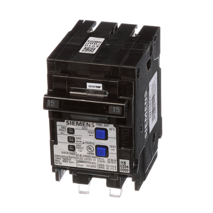 Siemens Q215AFC Circuit Breaker | 240V 15A 2P 10kA@240V Plug-In Q Series