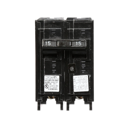Siemens Q215H Circuit Breaker | 240V 15A 2P 22kA@240V Plug-In Q Series