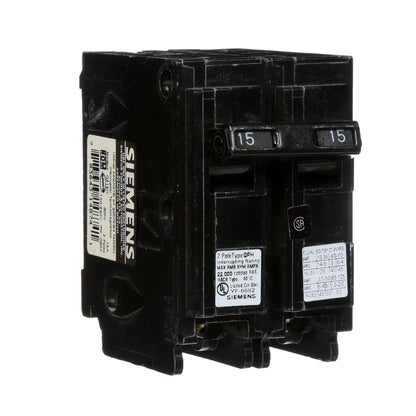 Siemens Q215 Circuit Breaker | 120/240V 15A 2P 10kA@240V Plug-In Q Series
