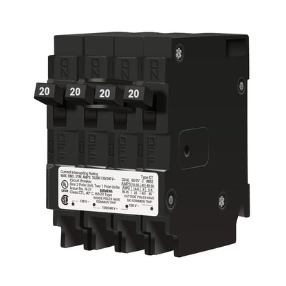 Siemens Q22020CT Circuit Breaker | 240V 20A 2P 10kA@240V Plug-In Q Series
