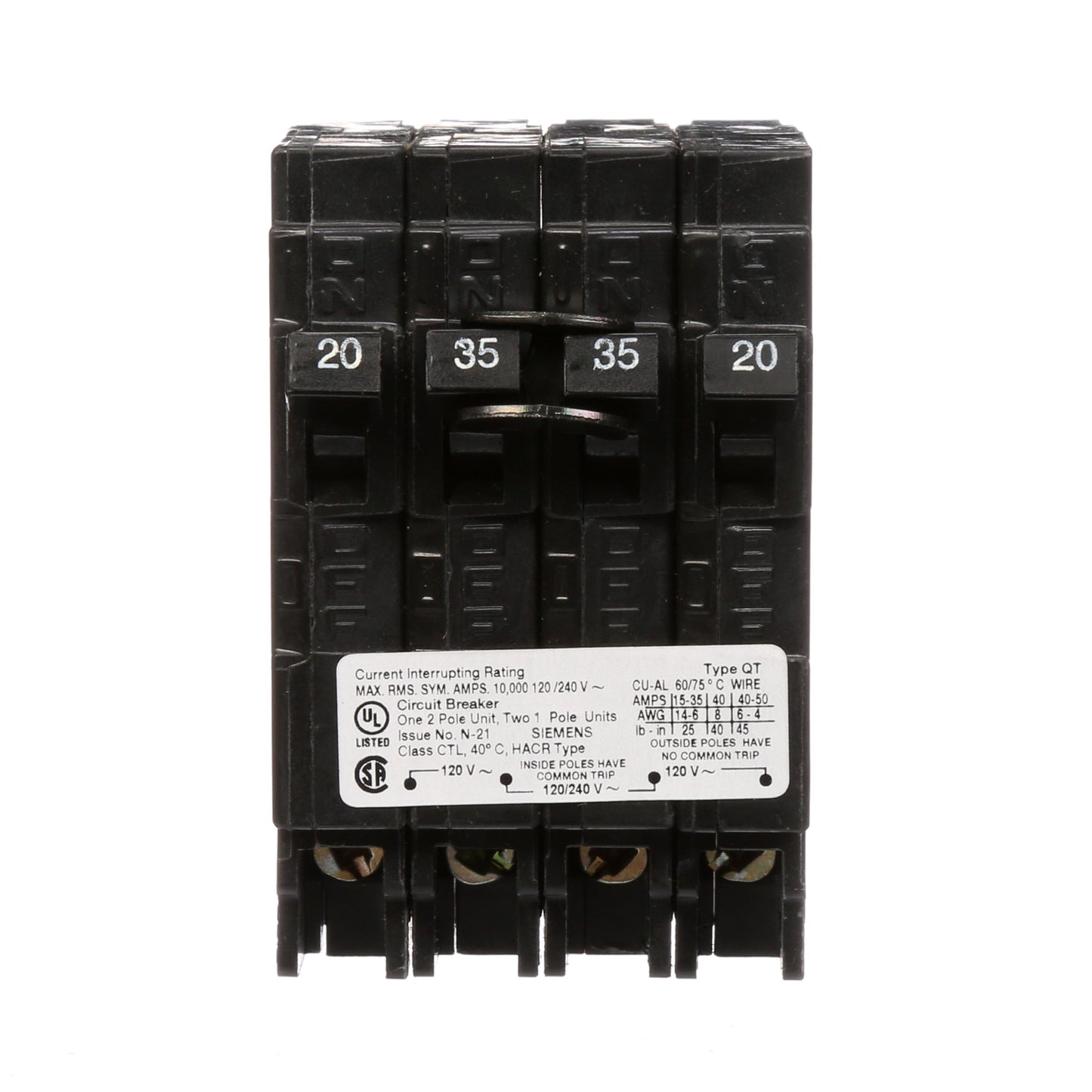 Siemens Q22035CT Circuit Breaker | Q Series QT 240V 35A