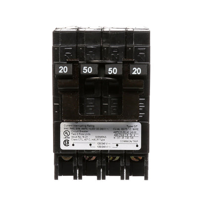 Siemens Q22050CT2 Circuit Breaker | 240V 50A 2P 10kA@240V Plug-In Q Series