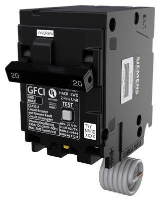 Siemens Q220GF GFCI Circuit Breaker | 20A 2-Pole 120/240V Ground Fault Protection QPF