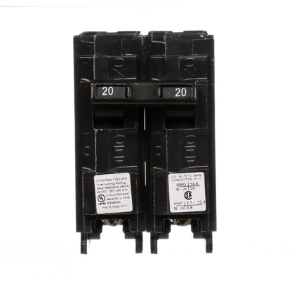 Siemens Q220H Circuit Breaker | 240V 20A 2P 22kA@240V Plug-In Q Series