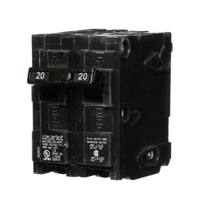 Siemens Q220 Circuit Breaker 120/240V 20A 2P 10kA@240V Plug-In Q Series