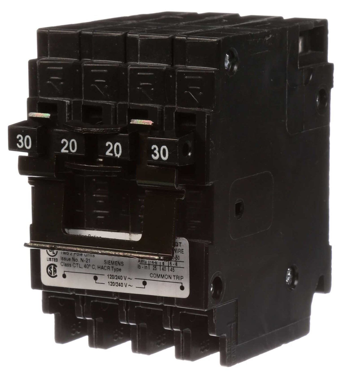 Siemens Q23020CT2 Circuit Breaker | 240V 30A 2P 10kA@240V Plug-In Q Series