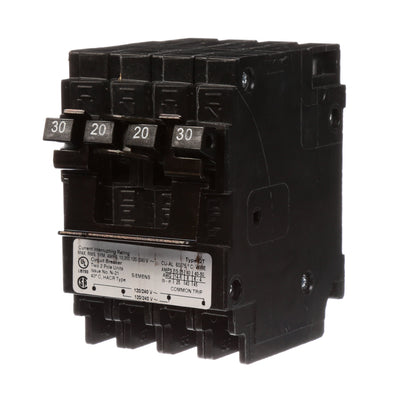 Siemens Q23020CT2NC Circuit Breaker | 240V 30A 4P 10kA@240V Plug-In QT Quadplex