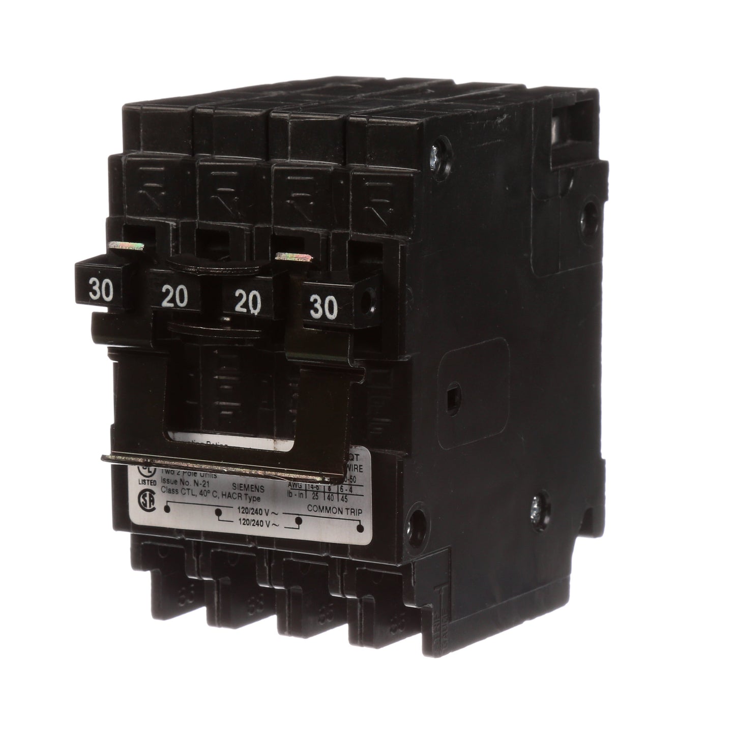 Siemens Q23020CT2 Circuit Breaker | 240V 30A 2P 10kA@240V Plug-In Q Series