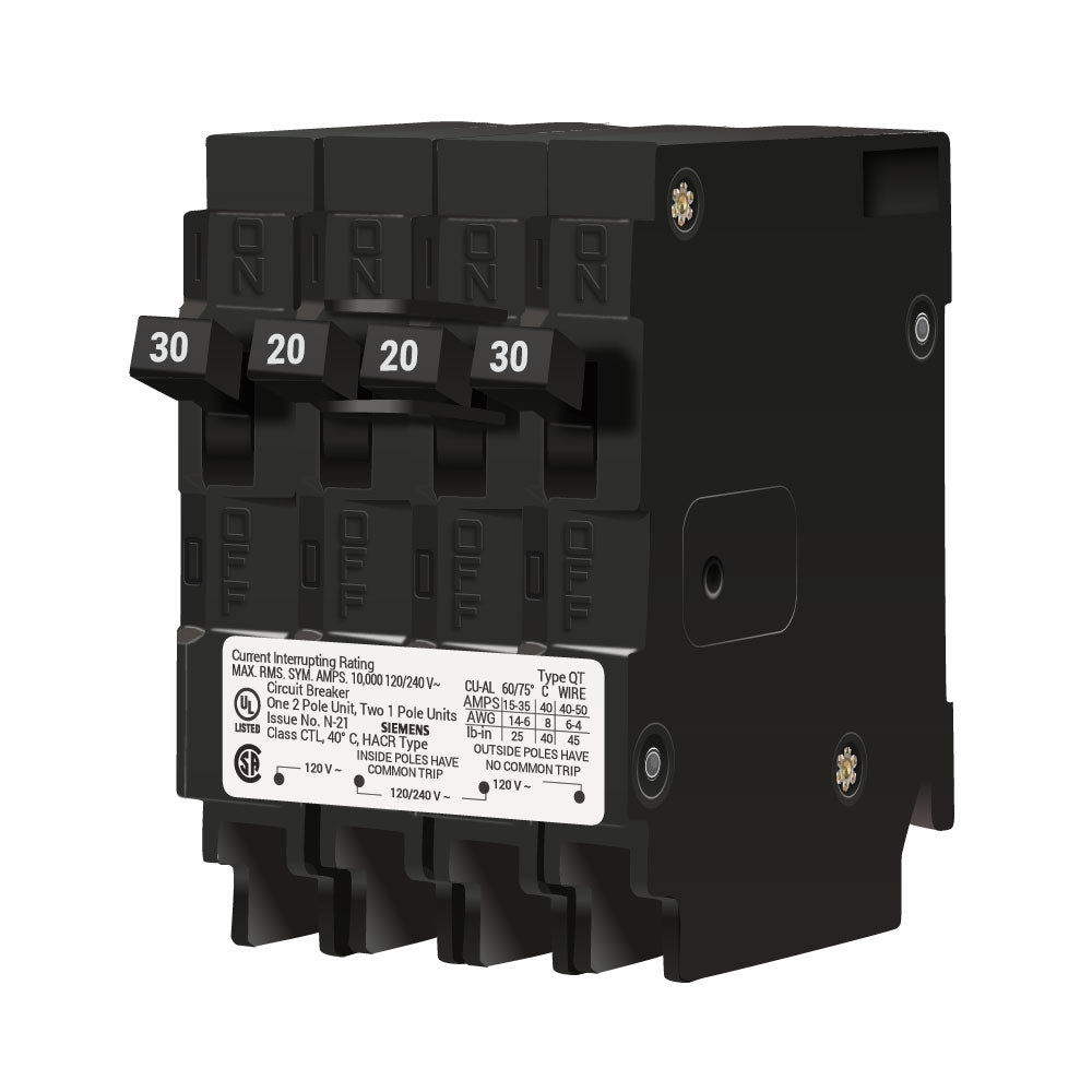 Siemens Q23020CT2 Circuit Breaker | 240V 30A 2P 10kA@240V Plug-In Q Series