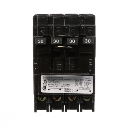 Siemens Q23030CT2 Circuit Breaker | 240V 30A 2P 10kA@240V Plug-In Q Series