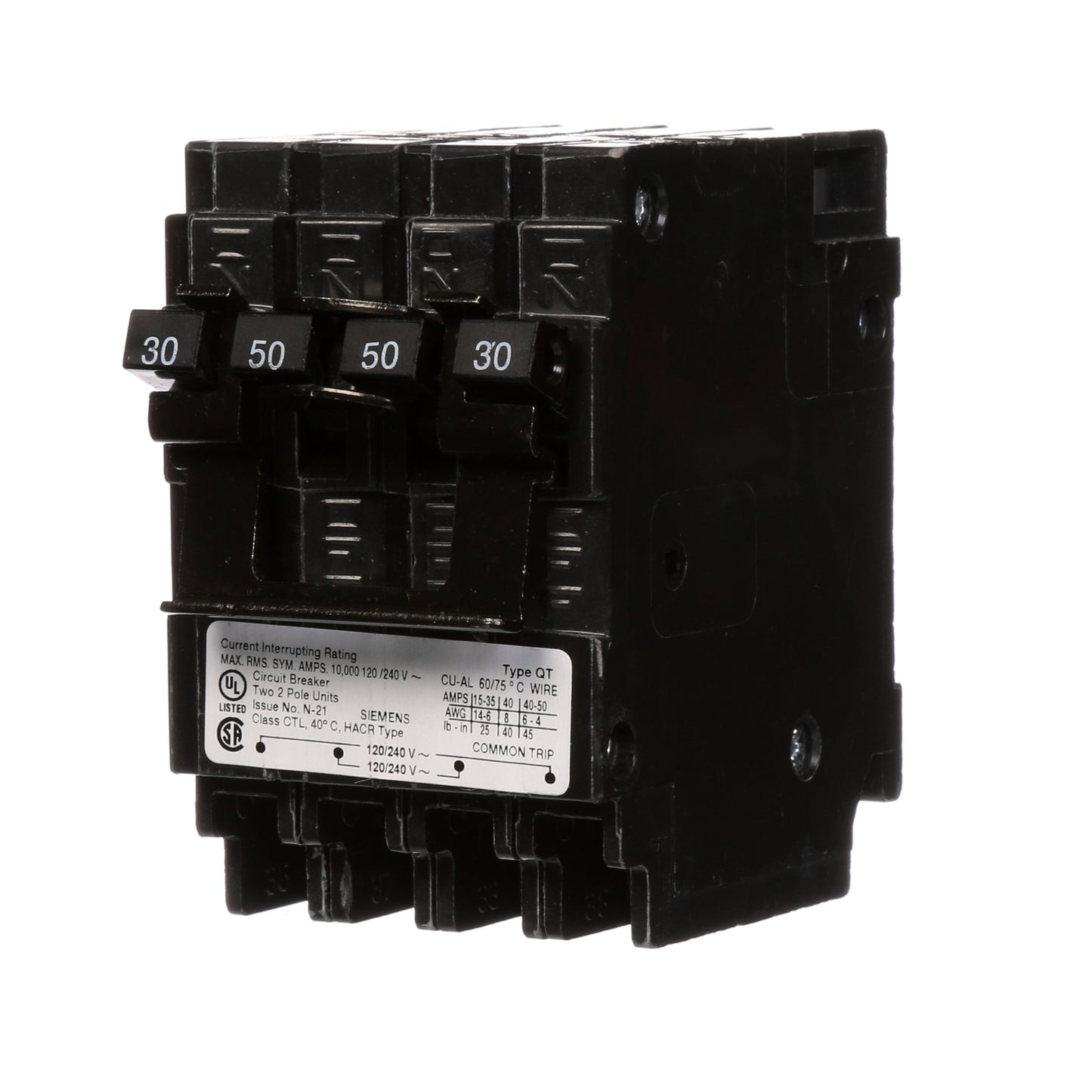 Siemens Q23050CT2 Circuit Breaker | 240V 30A 2P 10kA@240V Plug-In Q Series