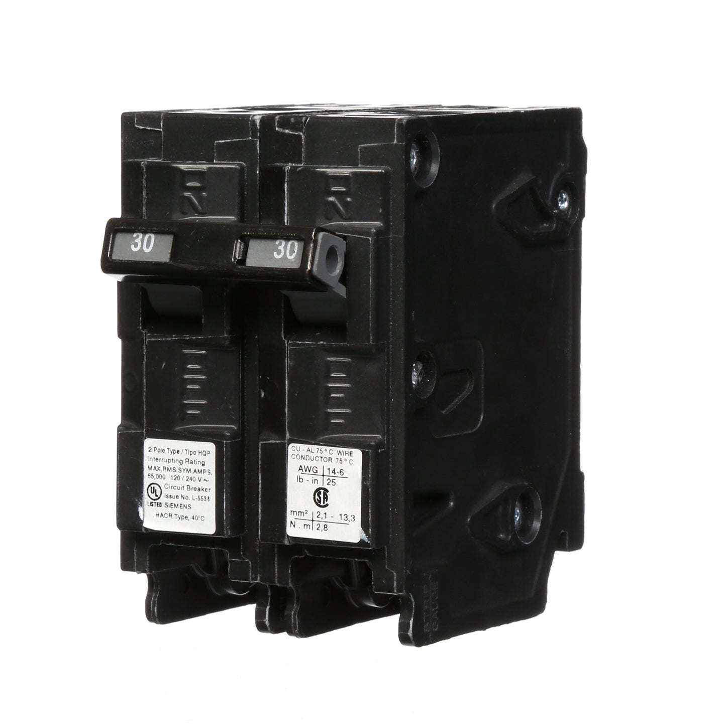 Siemens Q230HH Circuit Breaker | 240V 30A 2P 65kA@240V Plug-In Q Series