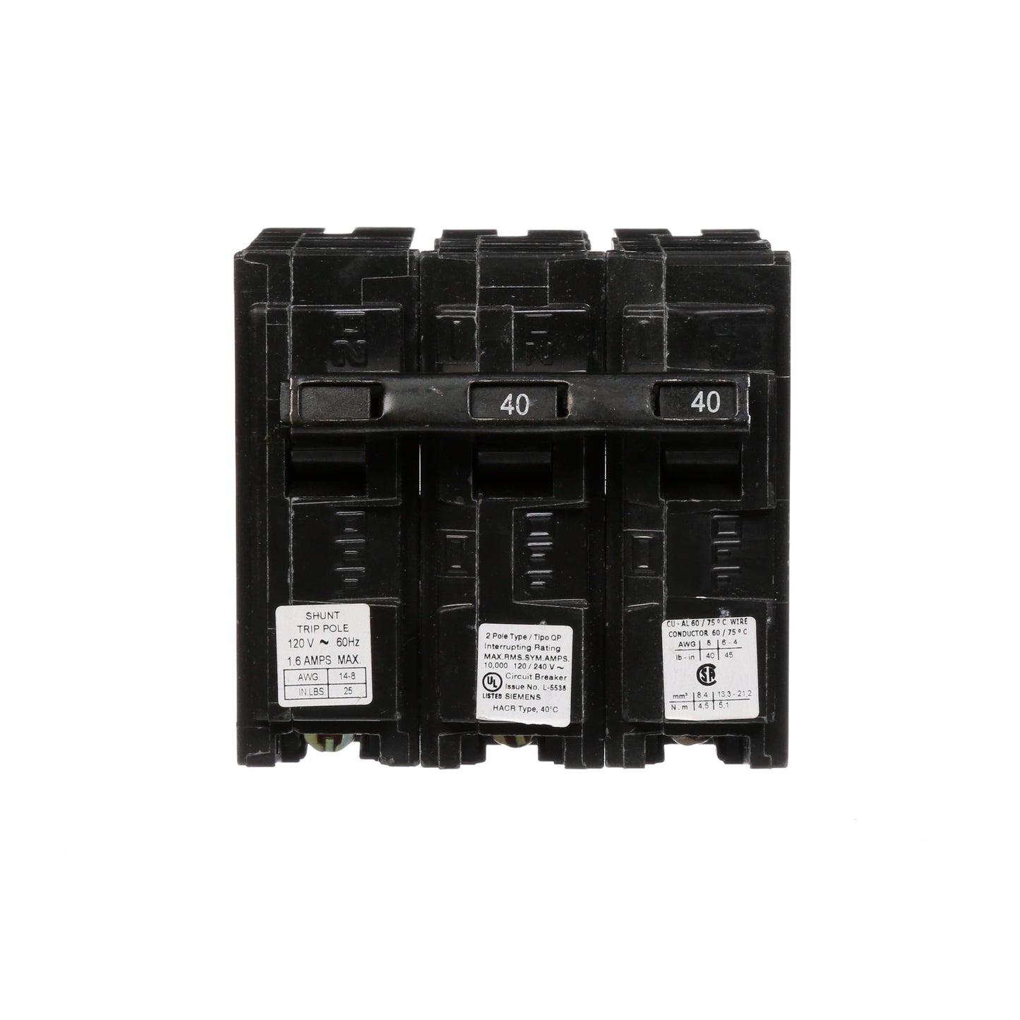 Siemens Q24000S01 Circuit Breaker | 240V 40A 2P 10kA@240V Plug-In Q Series