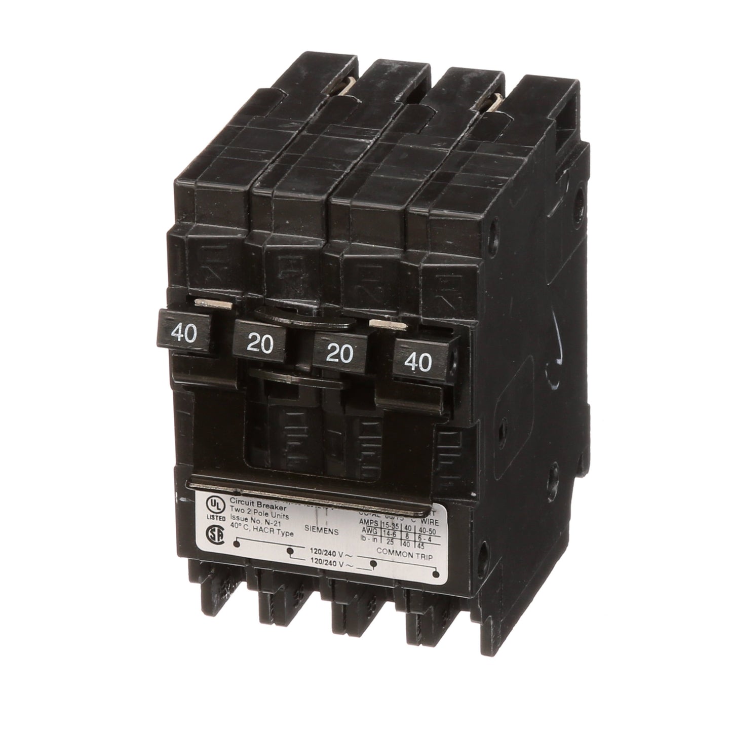 Siemens Q24020CT2NC Circuit Breaker | 240V 40A