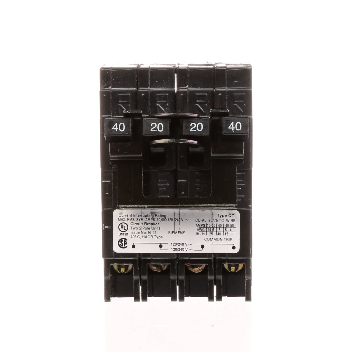 Siemens Q24020CT2NC Circuit Breaker | 240V 40A