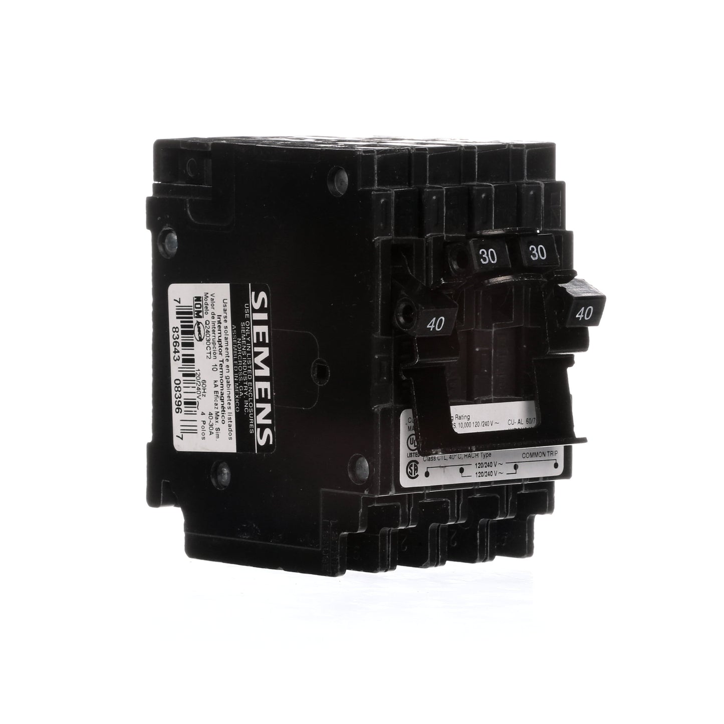 Siemens Q24030CT2 Circuit Breaker | 240V 40A 2P 10kA@240V Plug-In Q Series