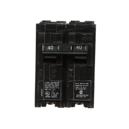 Siemens Q240 Circuit Breaker | 120/240V 40A 2P 10kA@240V Plug-In Q Series