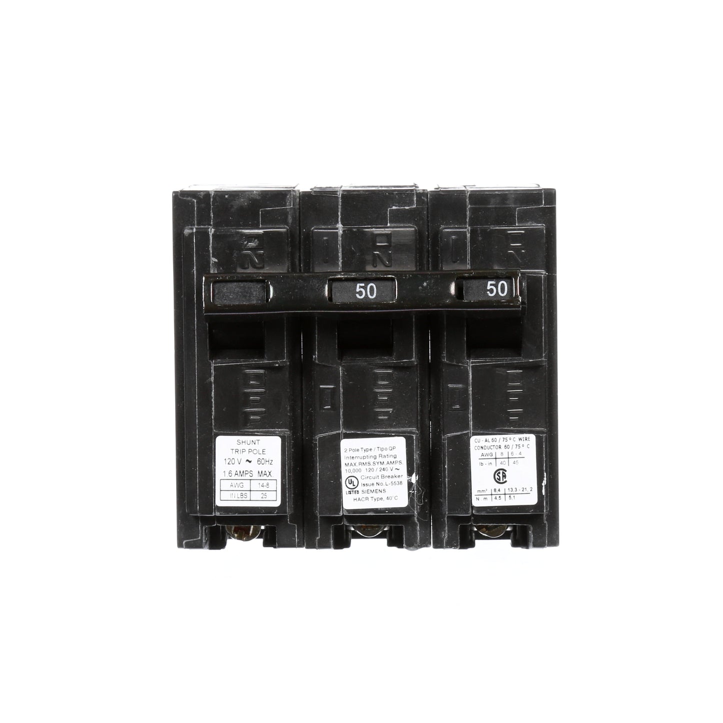 Siemens Q25000S01 Circuit Breaker | 240V 50A 2P 10kA@240V Plug-In Q Series