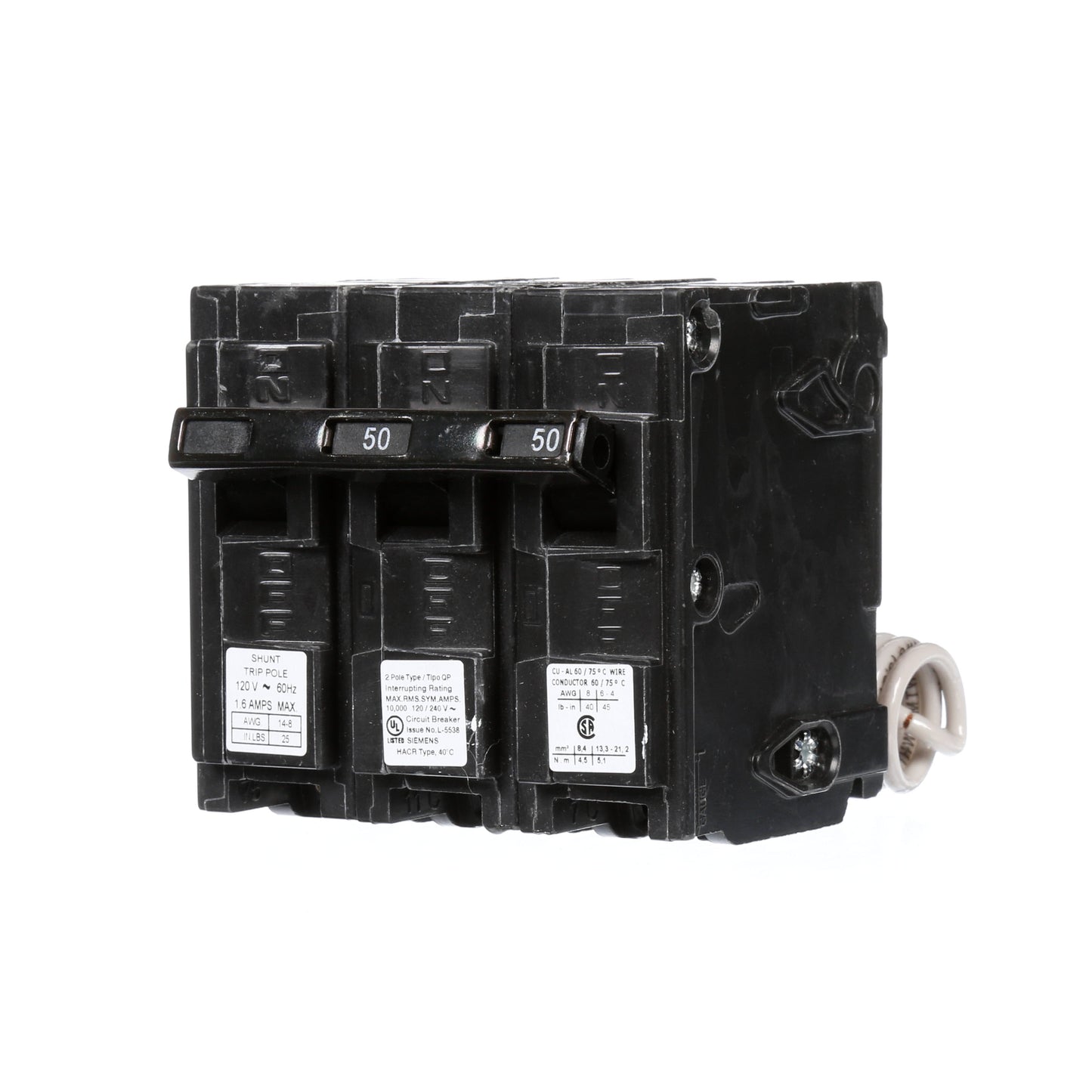 Siemens Q25000S01 Circuit Breaker | 240V 50A 2P 10kA@240V Plug-In Q Series