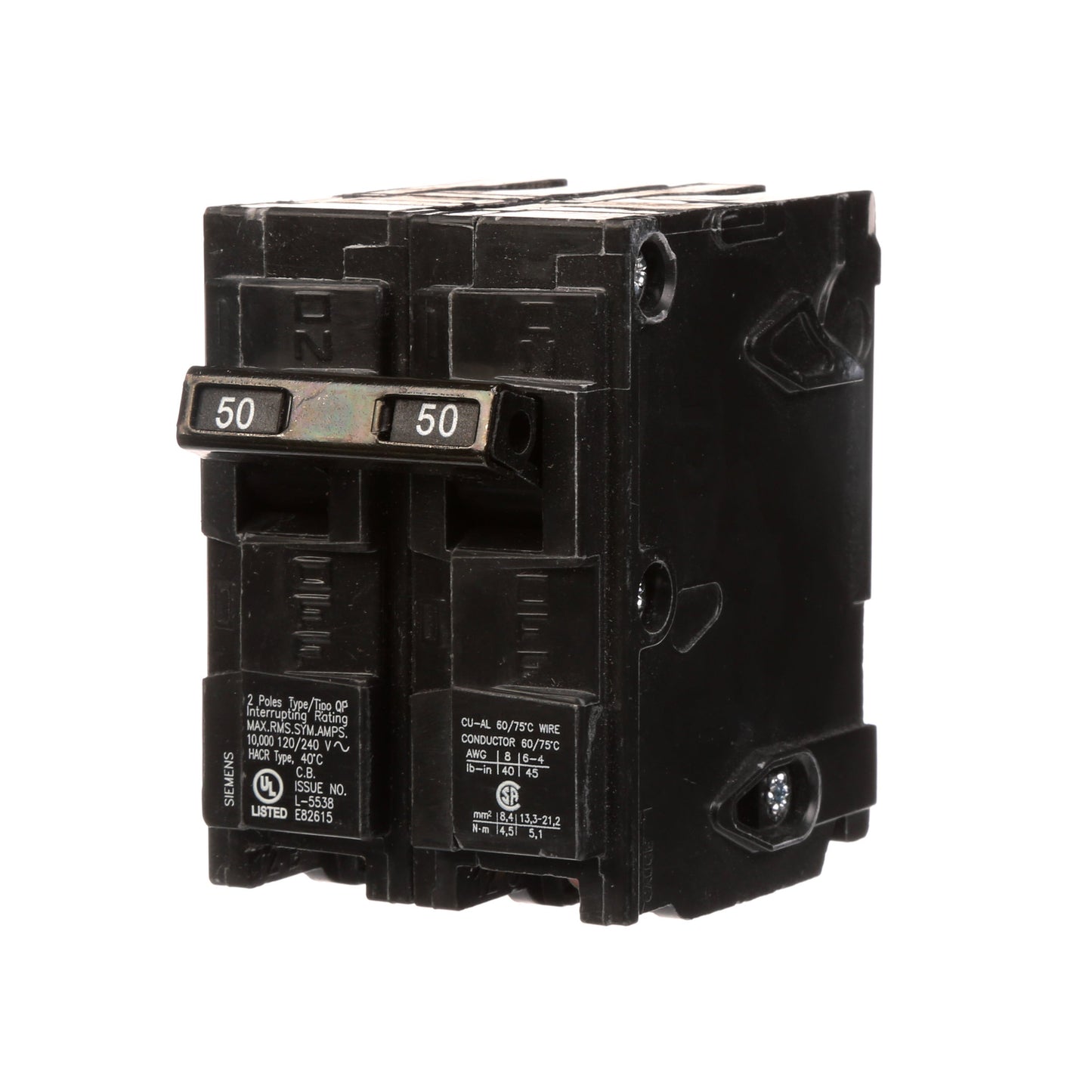 Siemens Q250 Circuit Breaker | 120/240VAC 50A 2Pole 10kA@240V Q Series