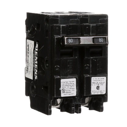 Siemens Q280H Circuit Breaker | 240V 80A 2P 22kA@240V Plug-In Q Series