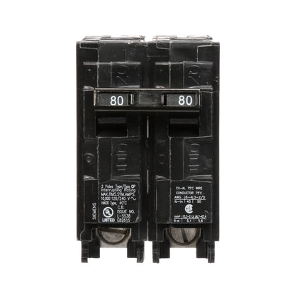 Siemens Q280 Circuit Breaker 120/240V 80A 2P 10kA@240V Plug-In Q Series