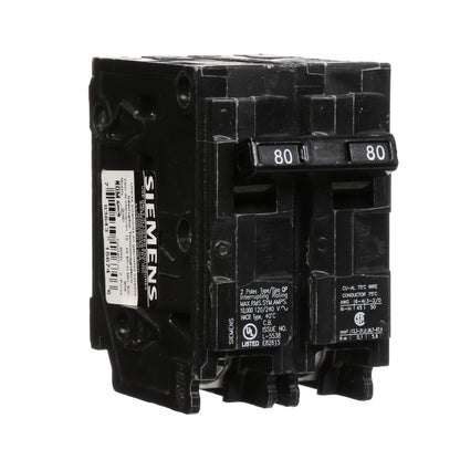 Siemens Q280 Circuit Breaker 120/240V 80A 2P 10kA@240V Plug-In Q Series
