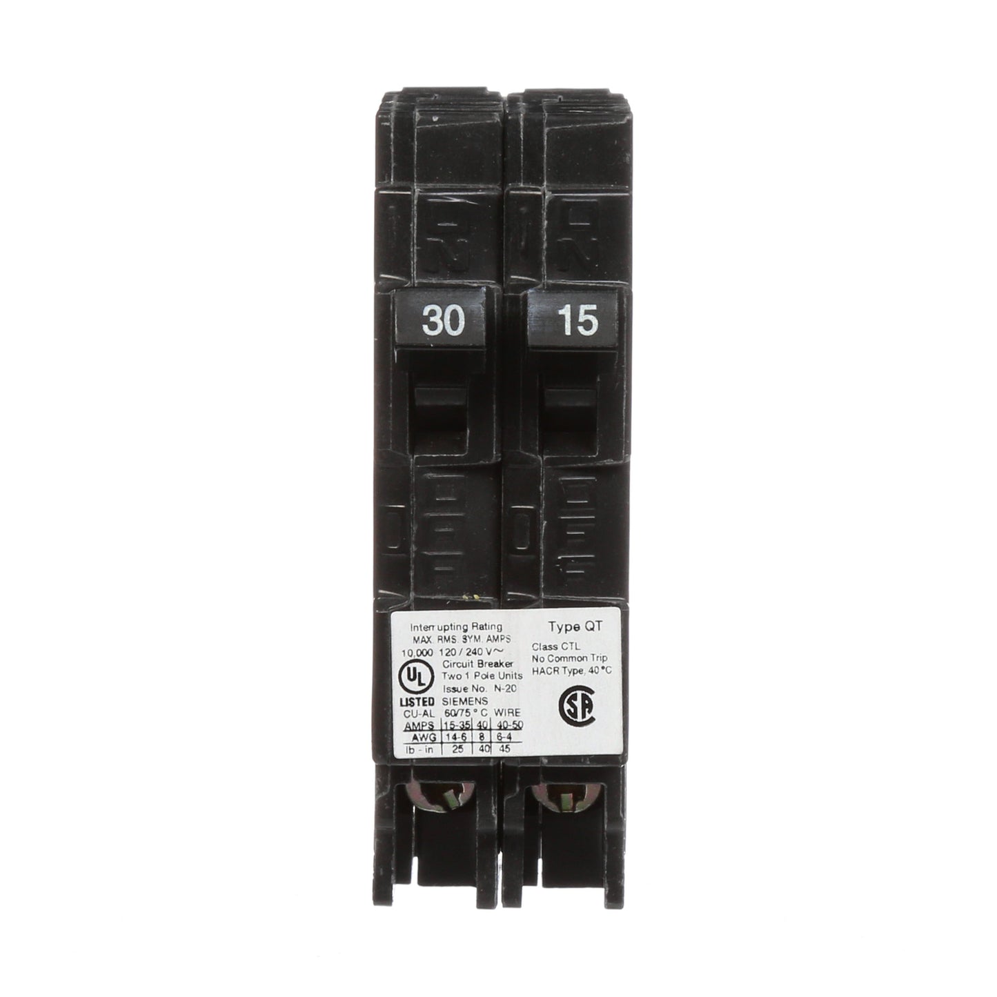 Siemens Q3015 Circuit Breaker | Q Series QT 240V 30A