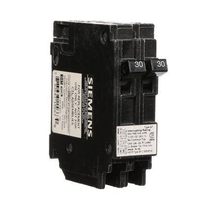 Siemens Q3030NC Circuit Breaker | 240V 30A 2P 10kA@240V Plug-In Q Series