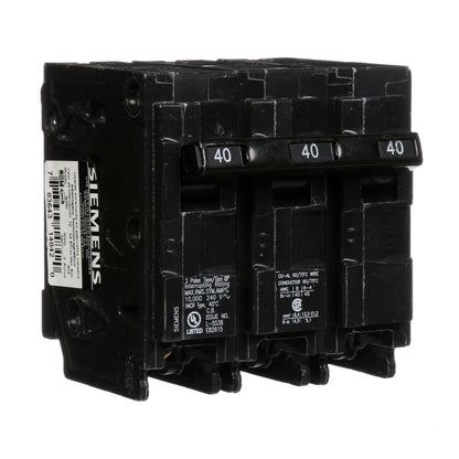 Siemens Q340 Circuit Breaker | 240V 40A 3P 10kA@240V Plug-In Q Series