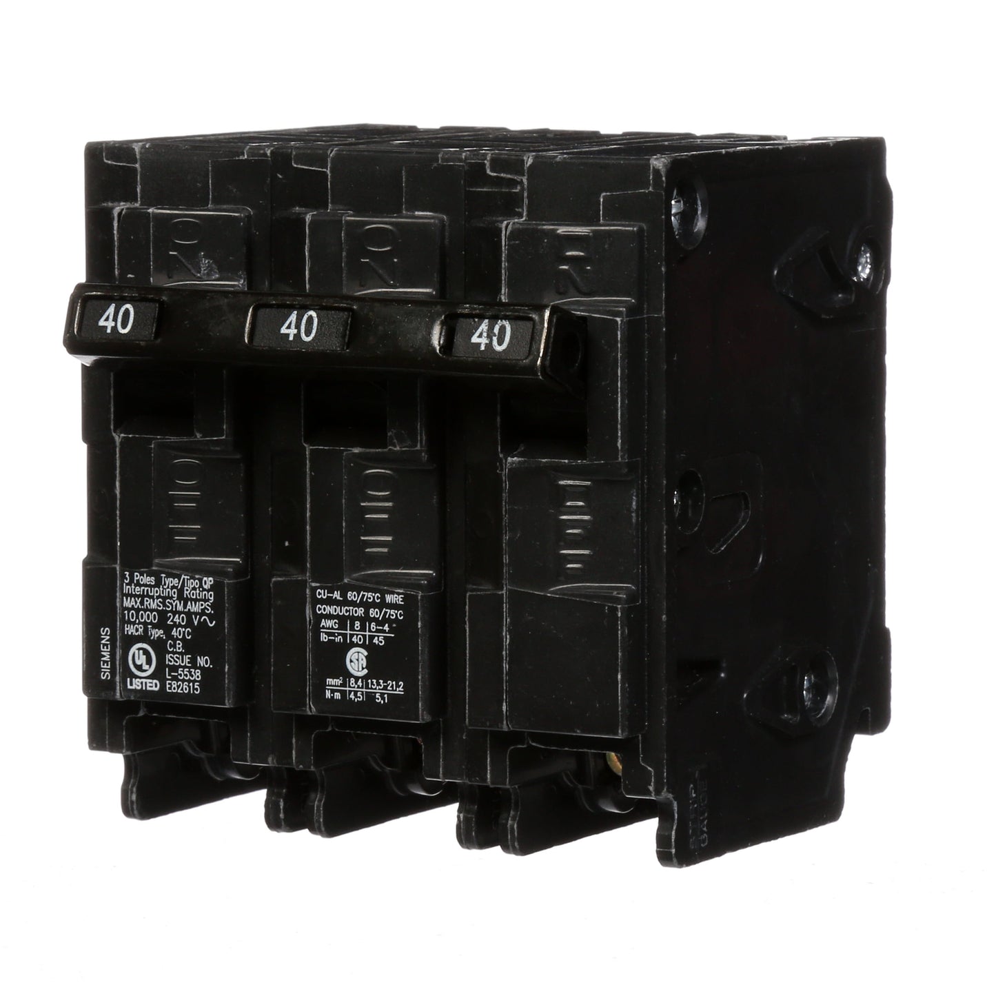Siemens Q340 Circuit Breaker | 240V 40A 3P 10kA@240V Plug-In Q Series