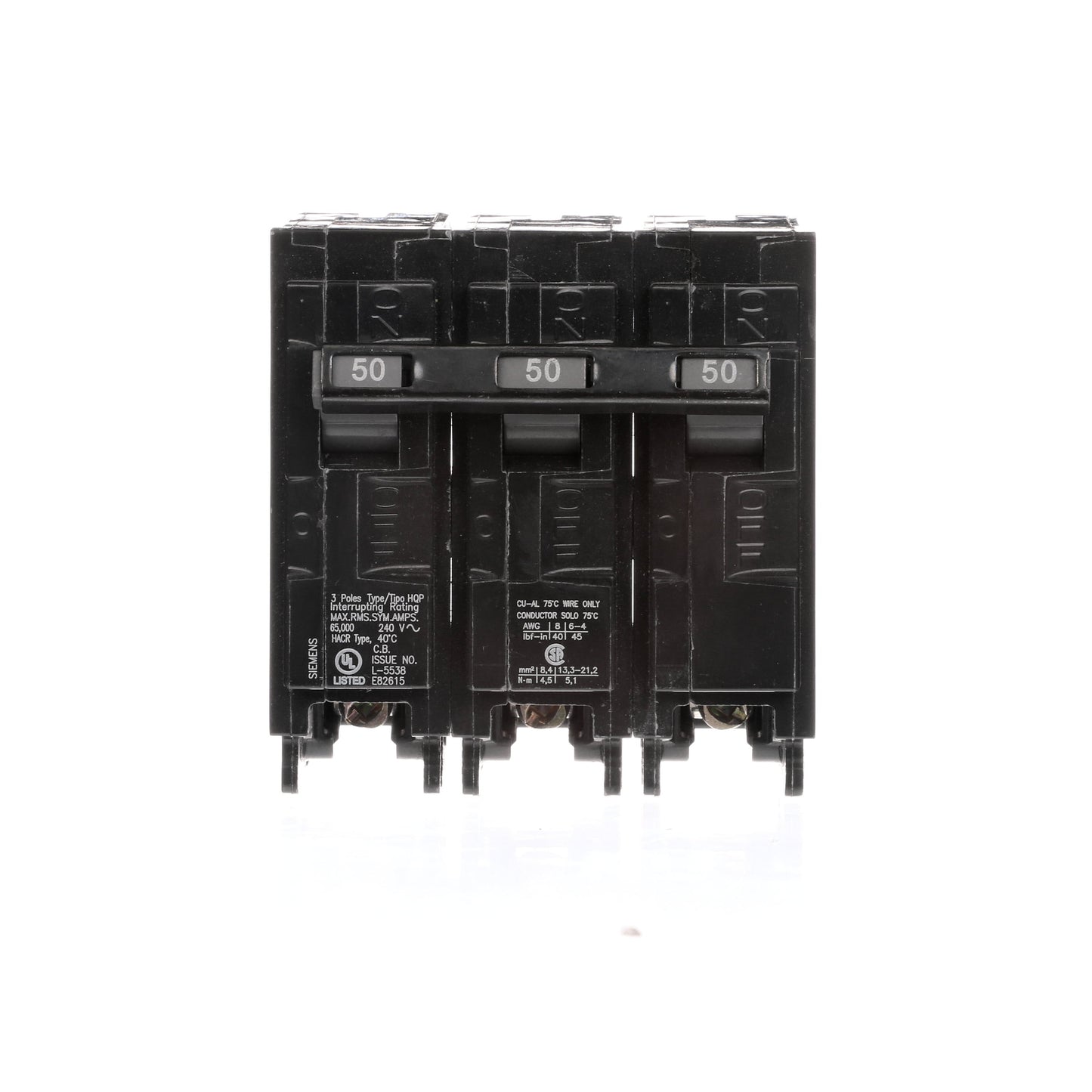 Siemens Q350HH Circuit Breaker | 240V 50A 3P 65kA@240V Plug-In Q Series
