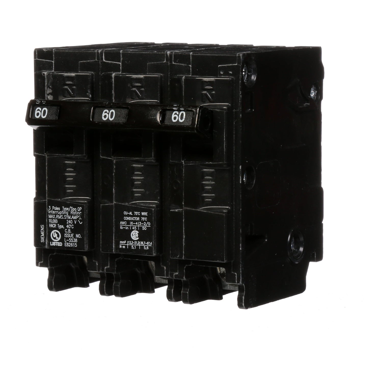 Siemens Q360 Circuit Breaker | 240VAC 60A 3P 10kA@240V Q Series