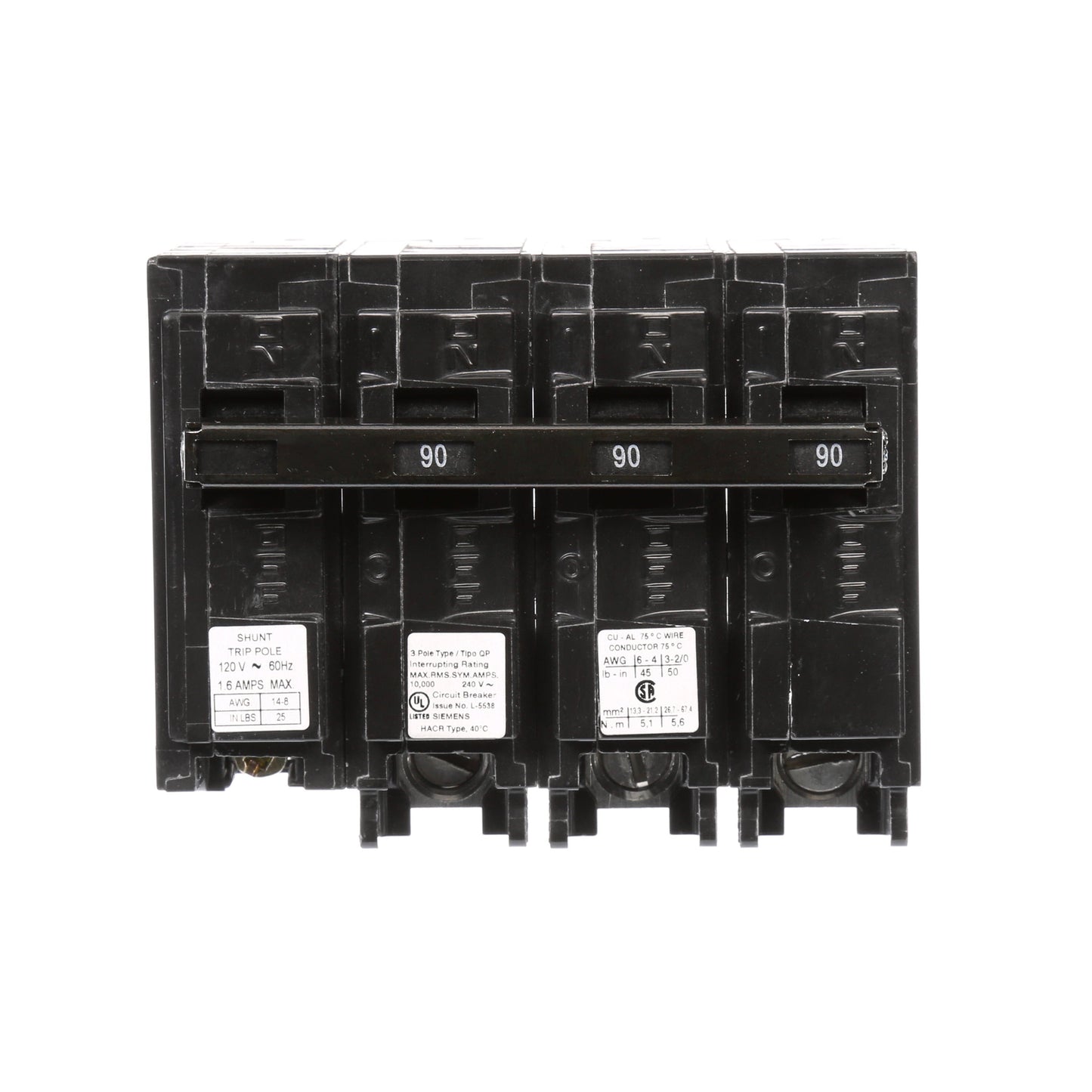 Siemens Q39000S01 Circuit Breaker | 240V 90A 3P Plug-In 10kA@240V Q Series