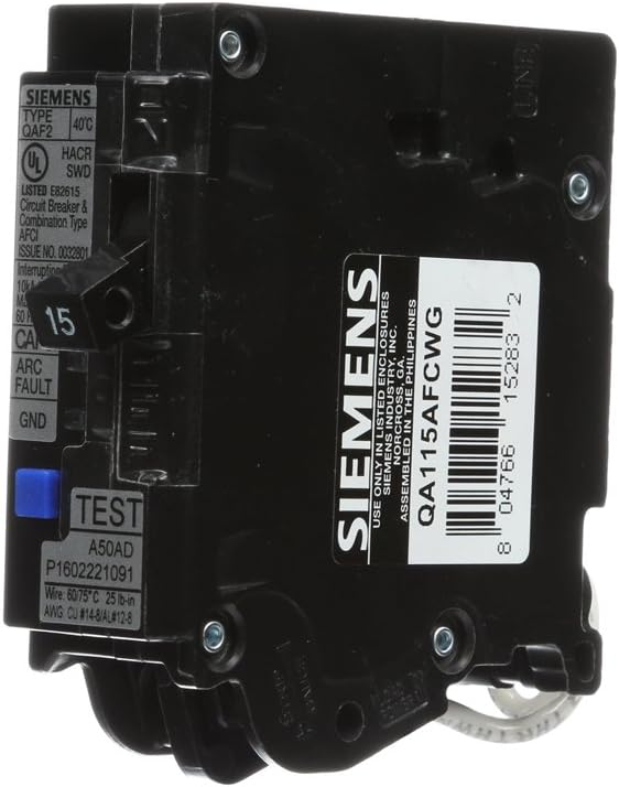 QA115AFCWG - Siemens Plug-In 120V 15A 1 pole circuit breaker 10kA@120V - Essential Electric Supply