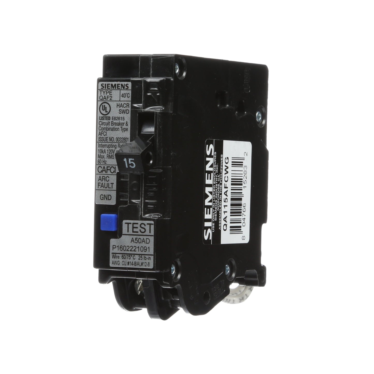 Siemens QA115AFCWG Circuit Breaker | Q Series QAF2 120V 15A