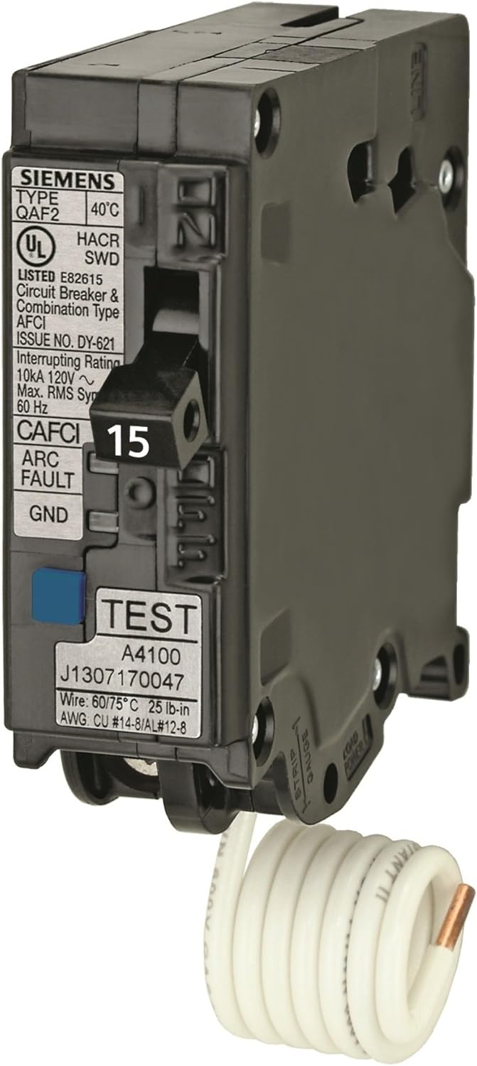 QA115AFCCSA - Siemens Plug-In 120V 15A 1 pole circuit breaker 10kA@120V - Essential Electric Supply