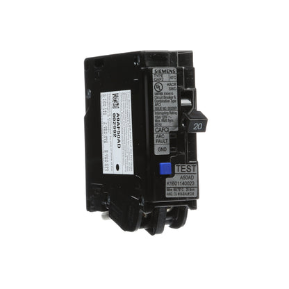 Siemens QA120AFCWG Circuit Breaker | 120V 20A 1P 10kA@120V Plug-In Q Series
