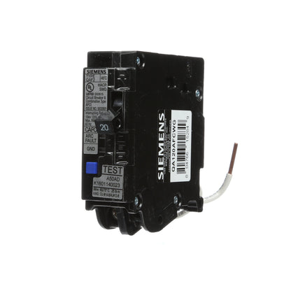 Siemens QA120AFCWG Circuit Breaker | 120V 20A 1P 10kA@120V Plug-In Q Series