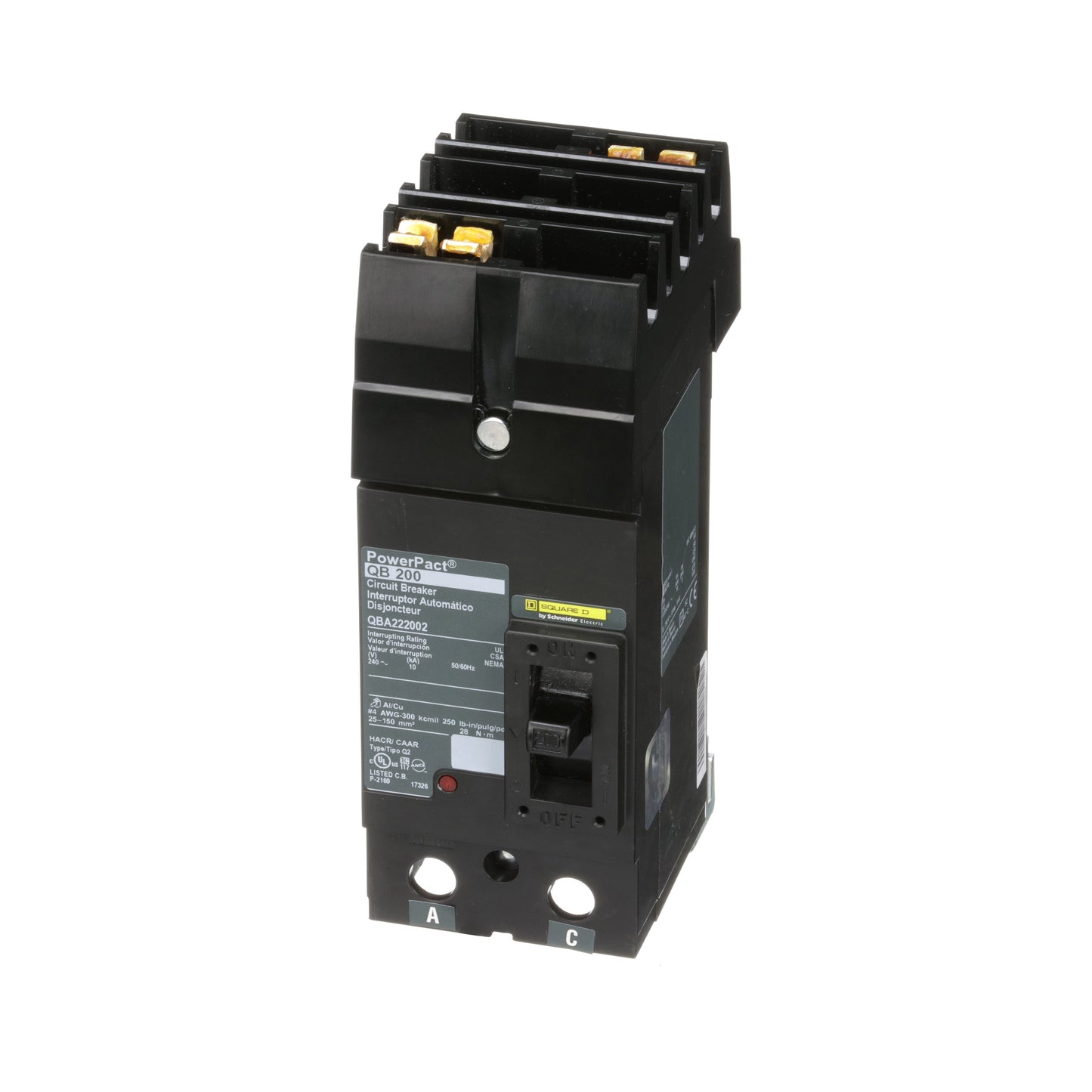 Square D QBA222002 Circuit Breaker | 240V 200A 2 Pole 10kA@240V I-Line