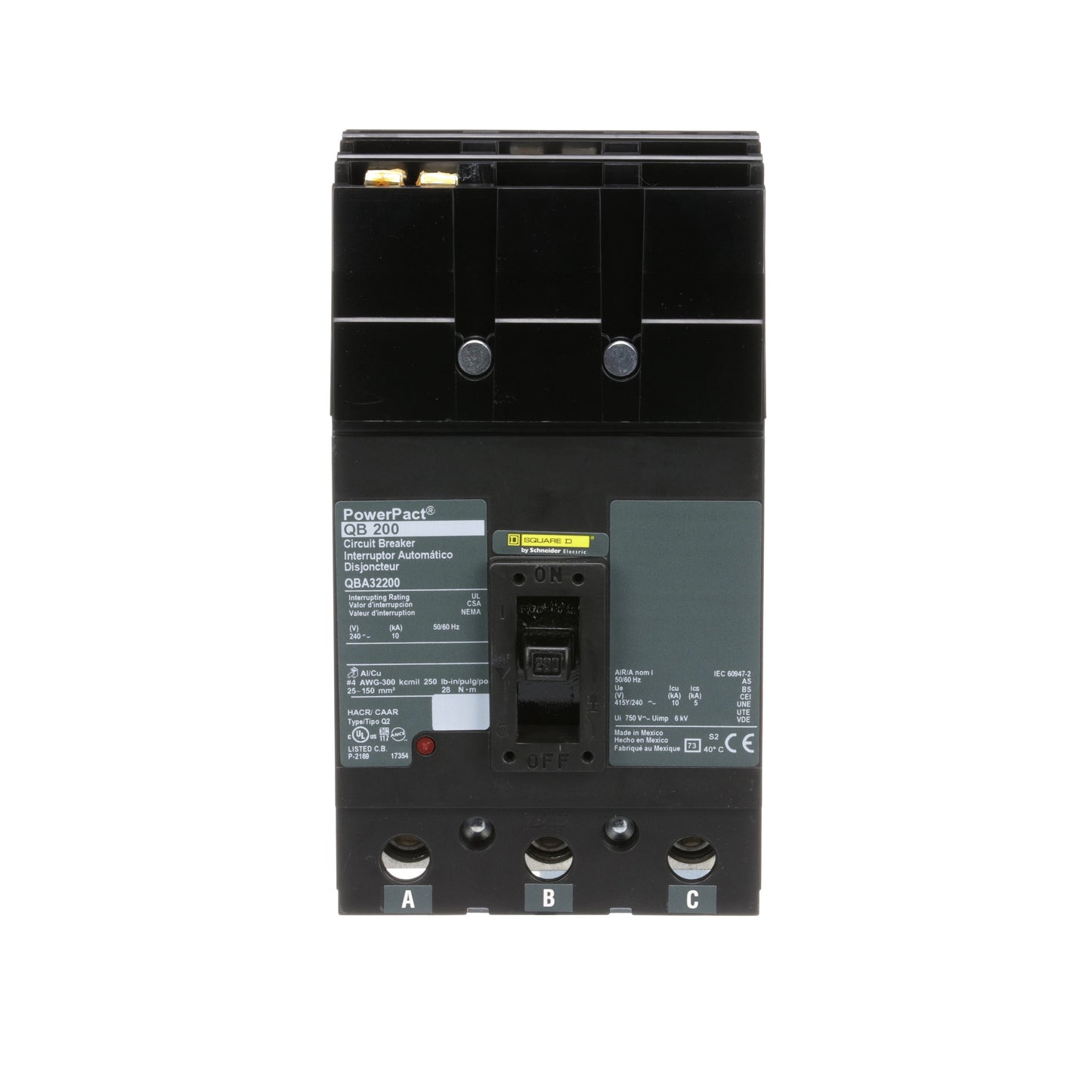 Square D QBA32200 Circuit Breaker | I-Line QBA 240V 200A