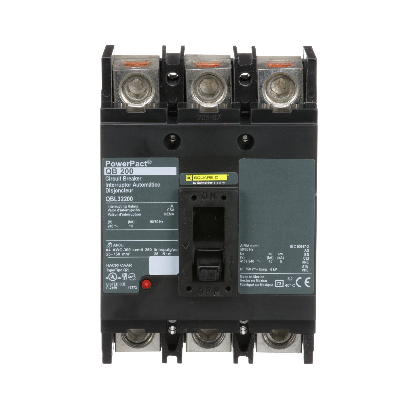 Square D QBL32200 Circuit Breaker | Powerpact QBL 240V 200A