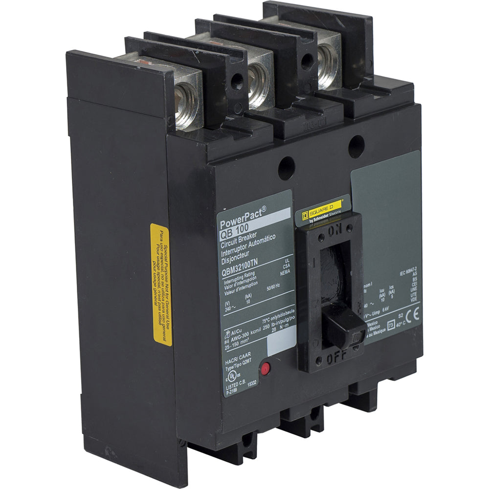 Square D QBM32100TN Circuit Breaker | Powerpact QBM 240V 100A
