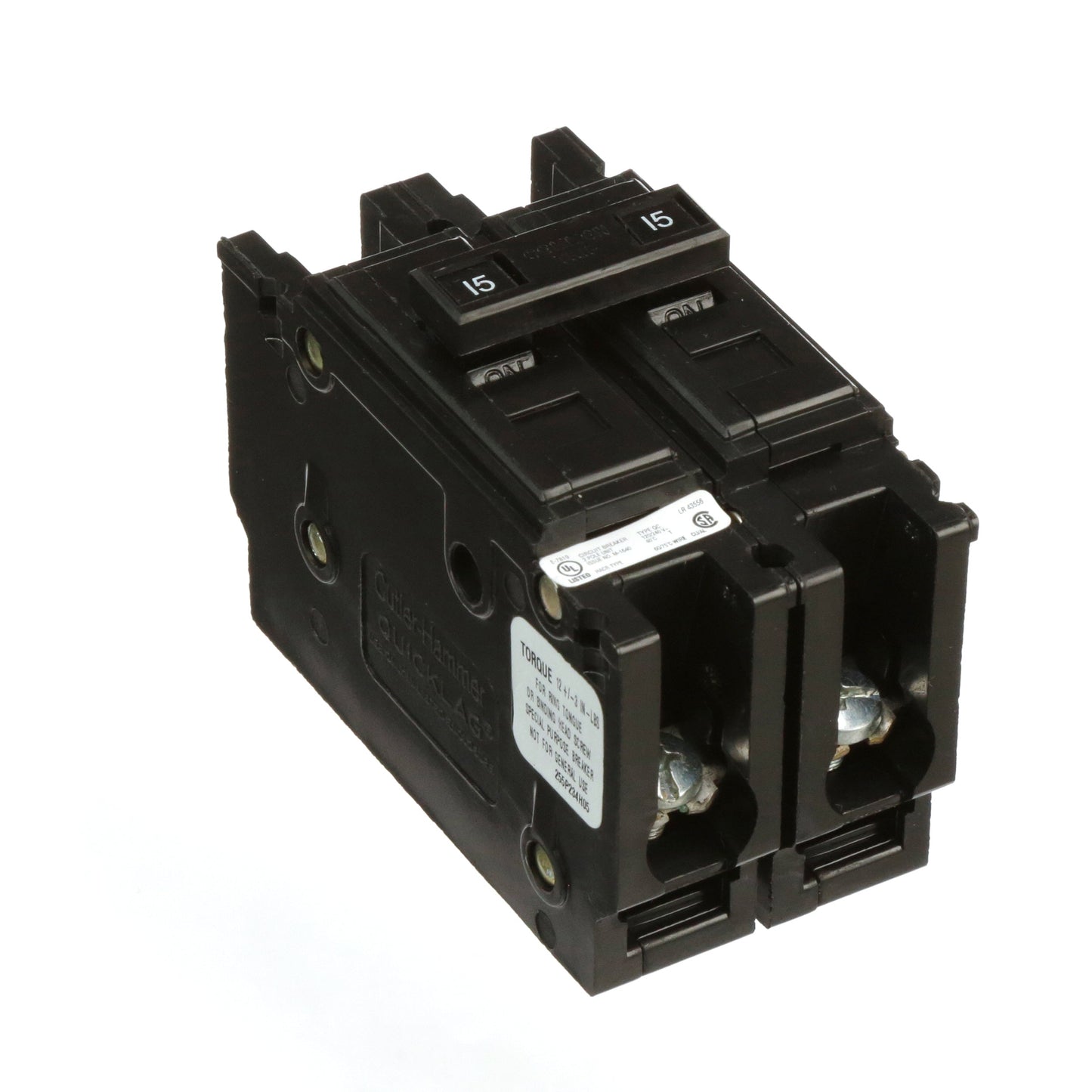 Cutler Hammer QC2015 Circuit Breaker | 240V 15A 2P 10kA@240V Feed-Thru QUICKLAG