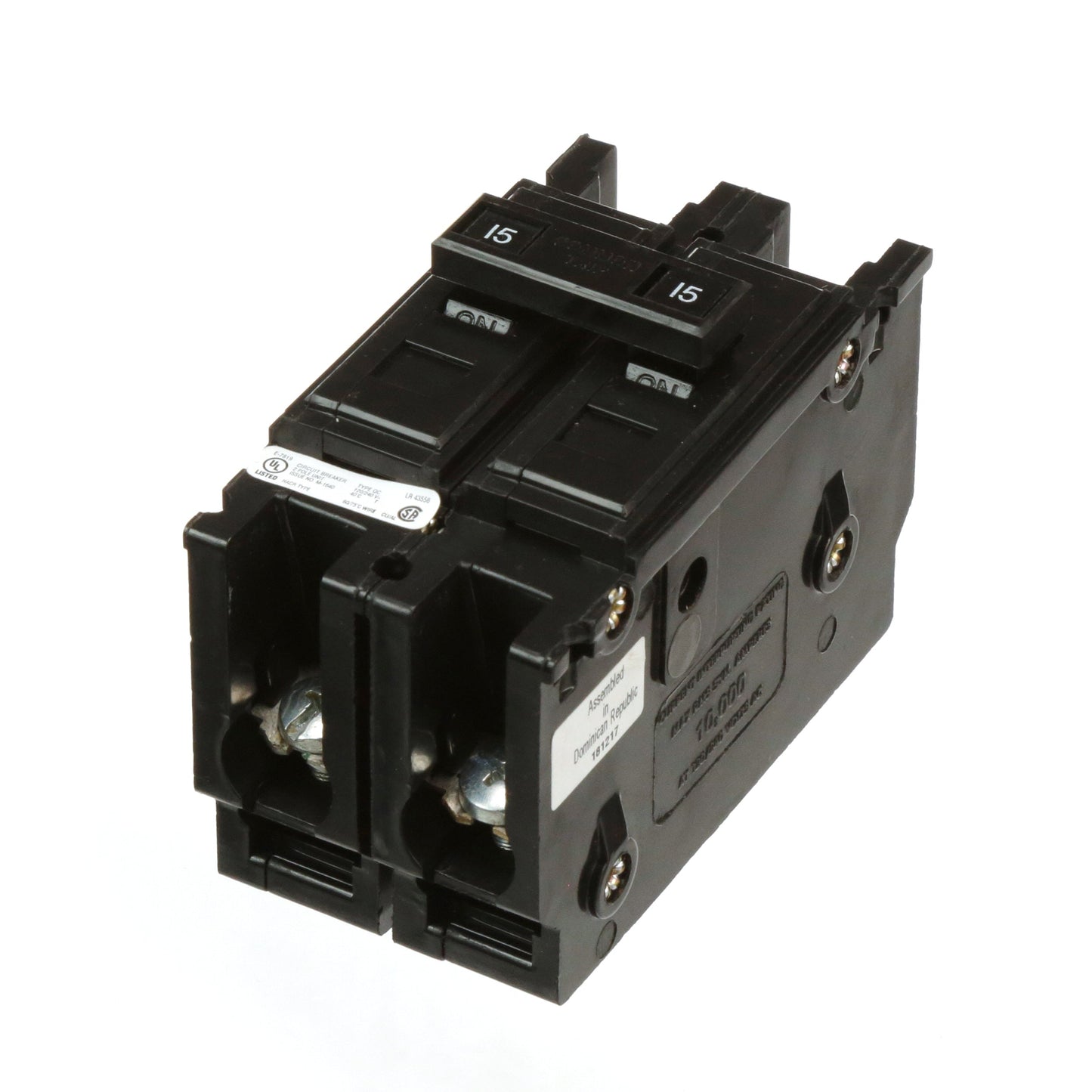 Cutler Hammer QC2015 Circuit Breaker | 240V 15A 2P 10kA@240V Feed-Thru QUICKLAG