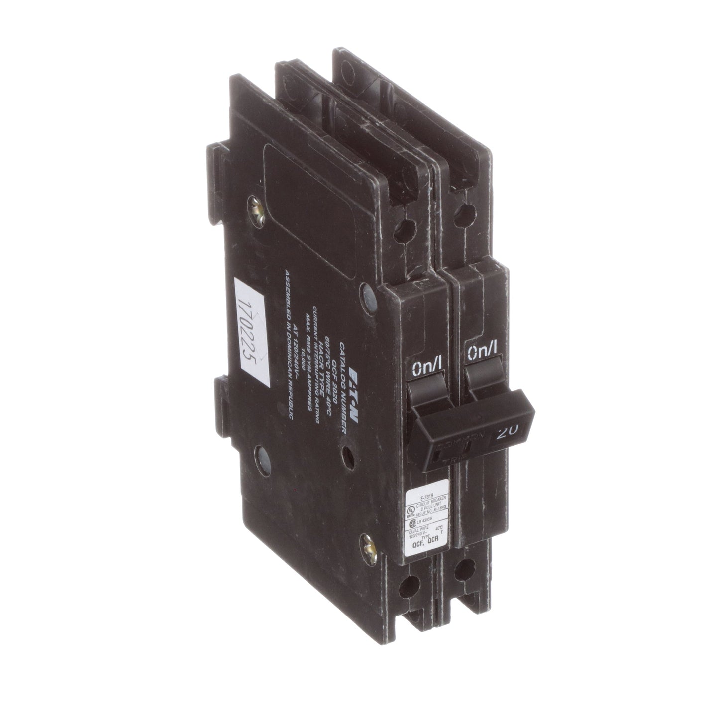 Cutler Hammer QCF2020 Circuit Breaker | 240V 20A 2P 10kA@120V Feed-Thru QUICKLAG