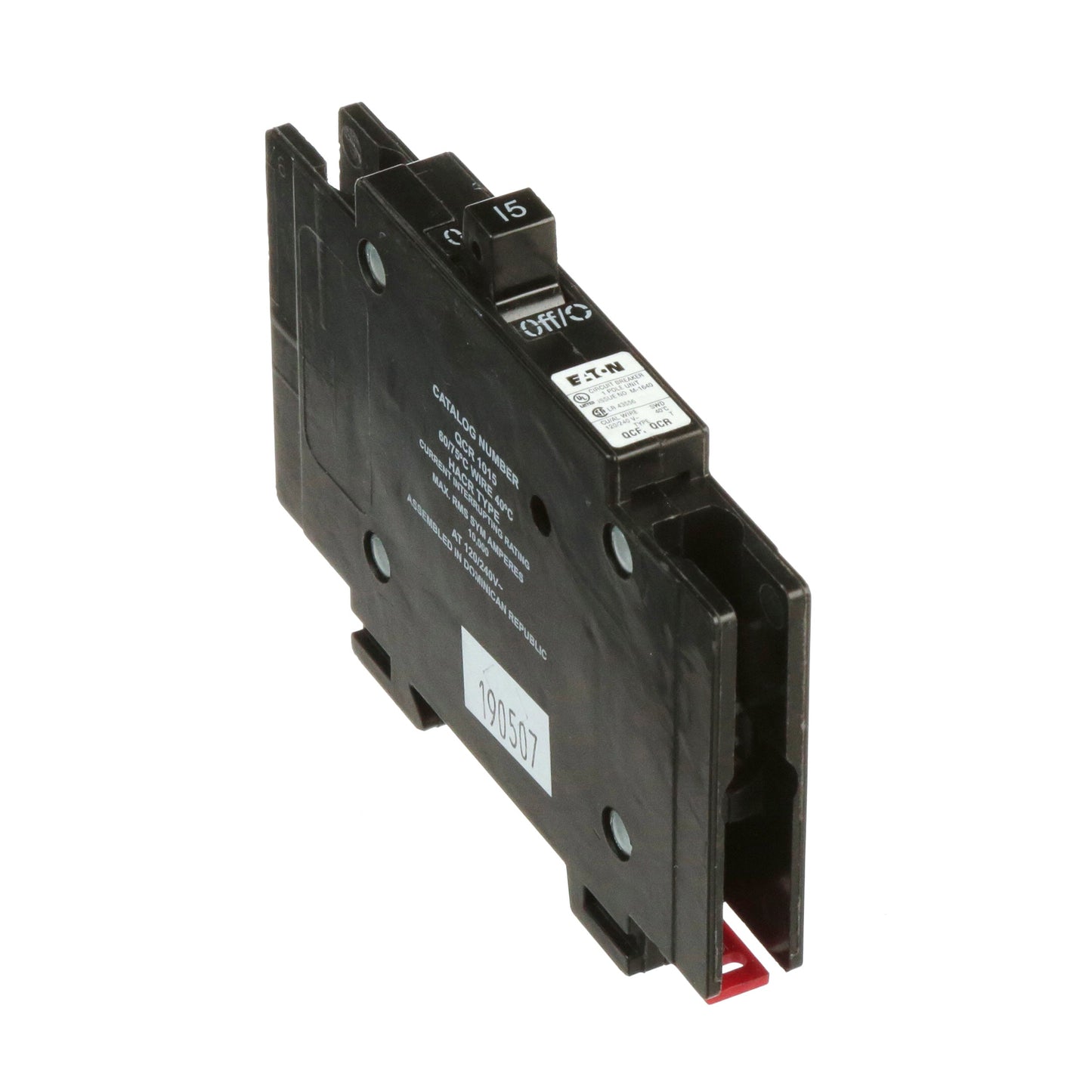Cutler Hammer QCR1015 Circuit Breaker | 120V 15A 1P 22kA@120V Feed-Thru QUICKLAG