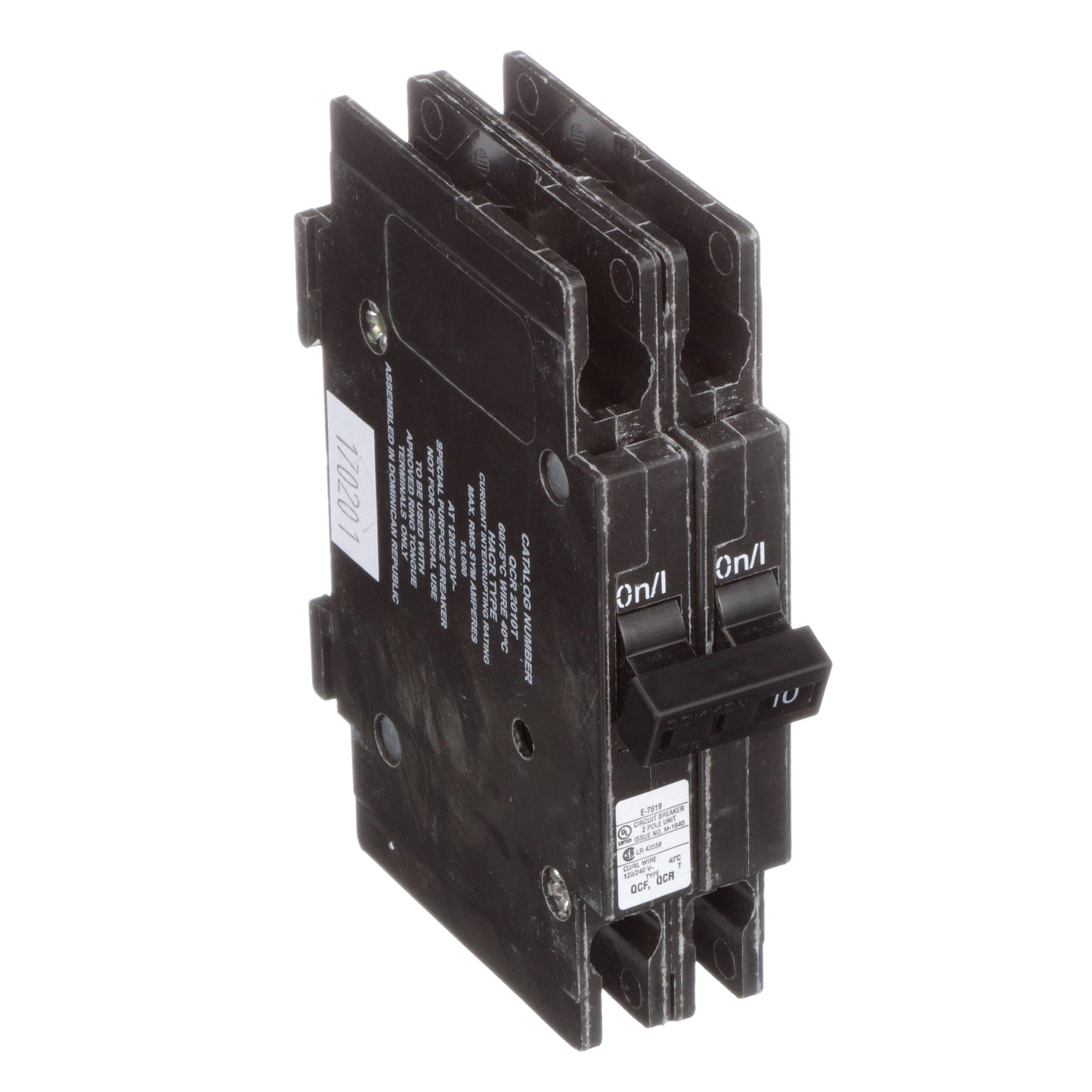 Cutler Hammer QCR2010T Circuit Breaker | QUICKLAG QCR 240V 10A