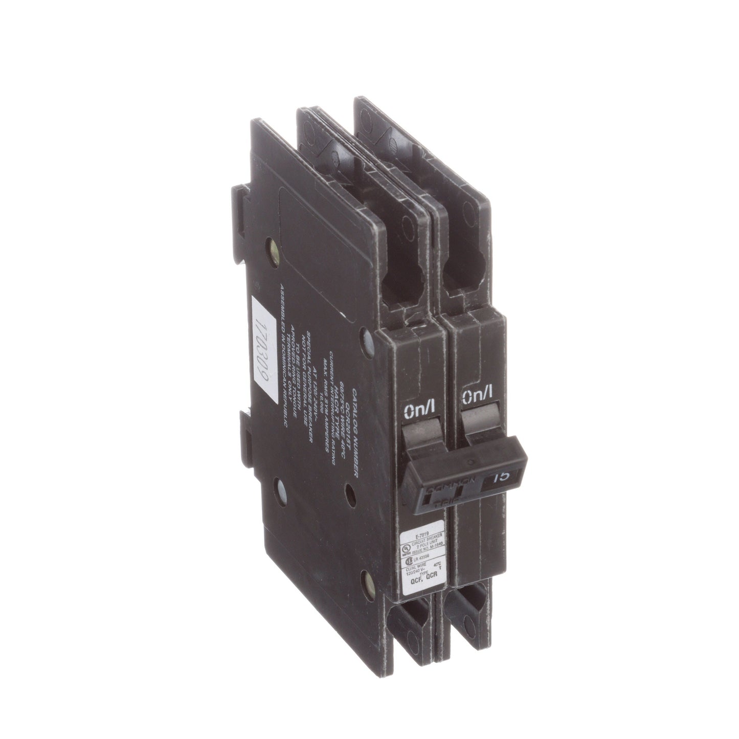 Eaton QCR2015T Circuit Breaker Load Center | 240V 15A 1-Phase 2-Pole QUICKLAG