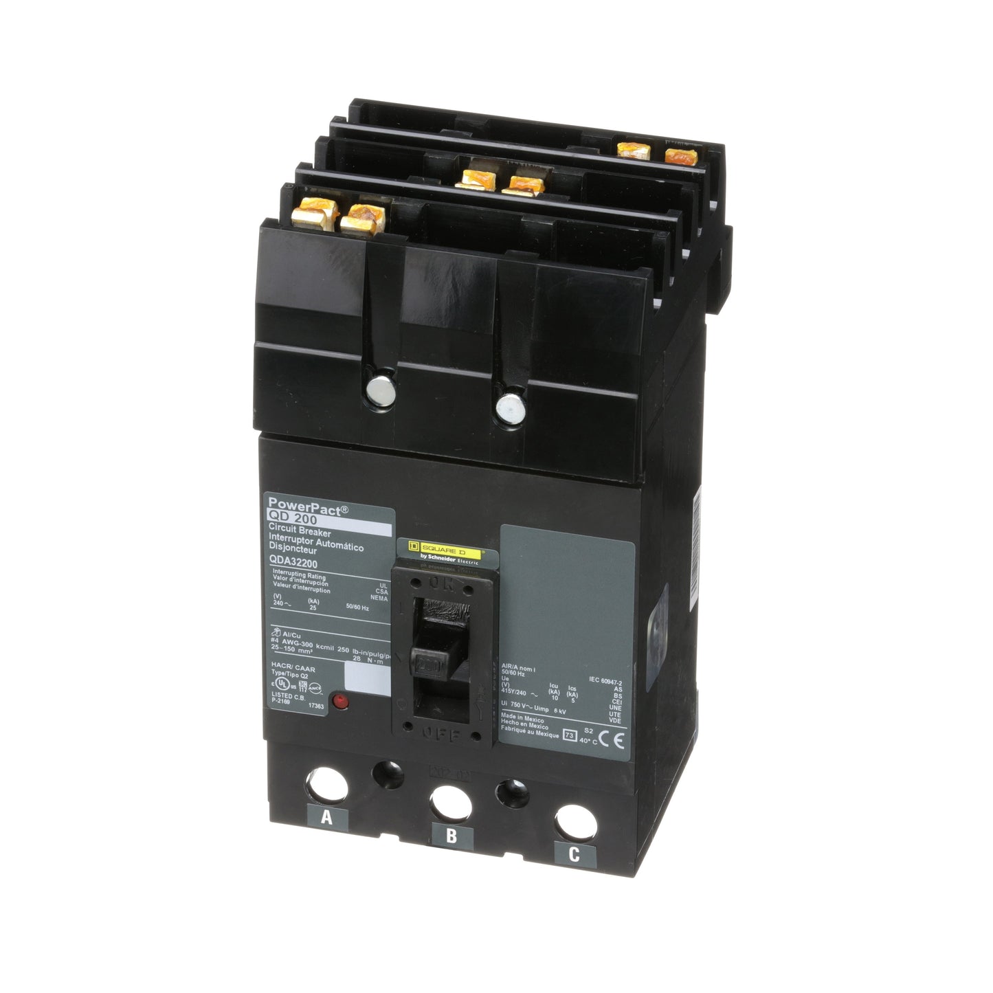 Square D QDA32200 Circuit Breaker | 240V 200A 3P 25kA@240V Plug In Panelboard I-Line
